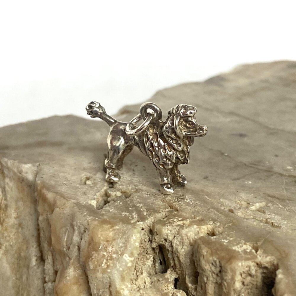 Solid Sterling Silver 925 3 Dimensional Poodle Do… - image 2